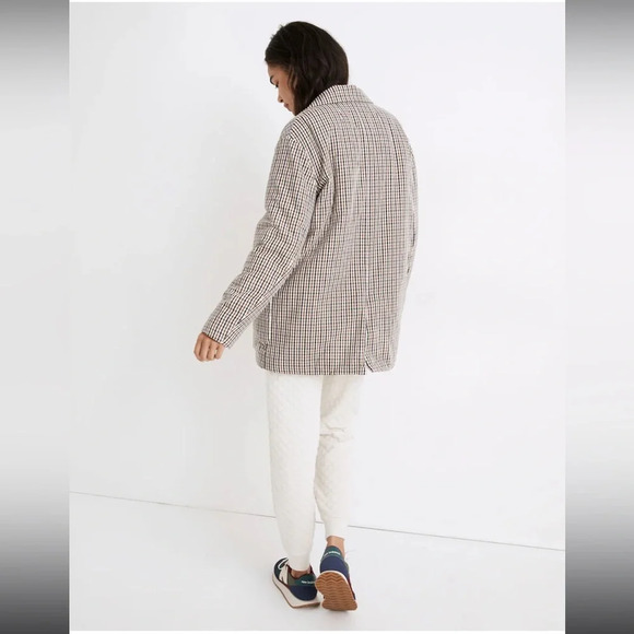 NWT Madewell Fall 2021 Padded Jacket in Plaid Antique Cream size XS NB250 - Picture 11 of 12